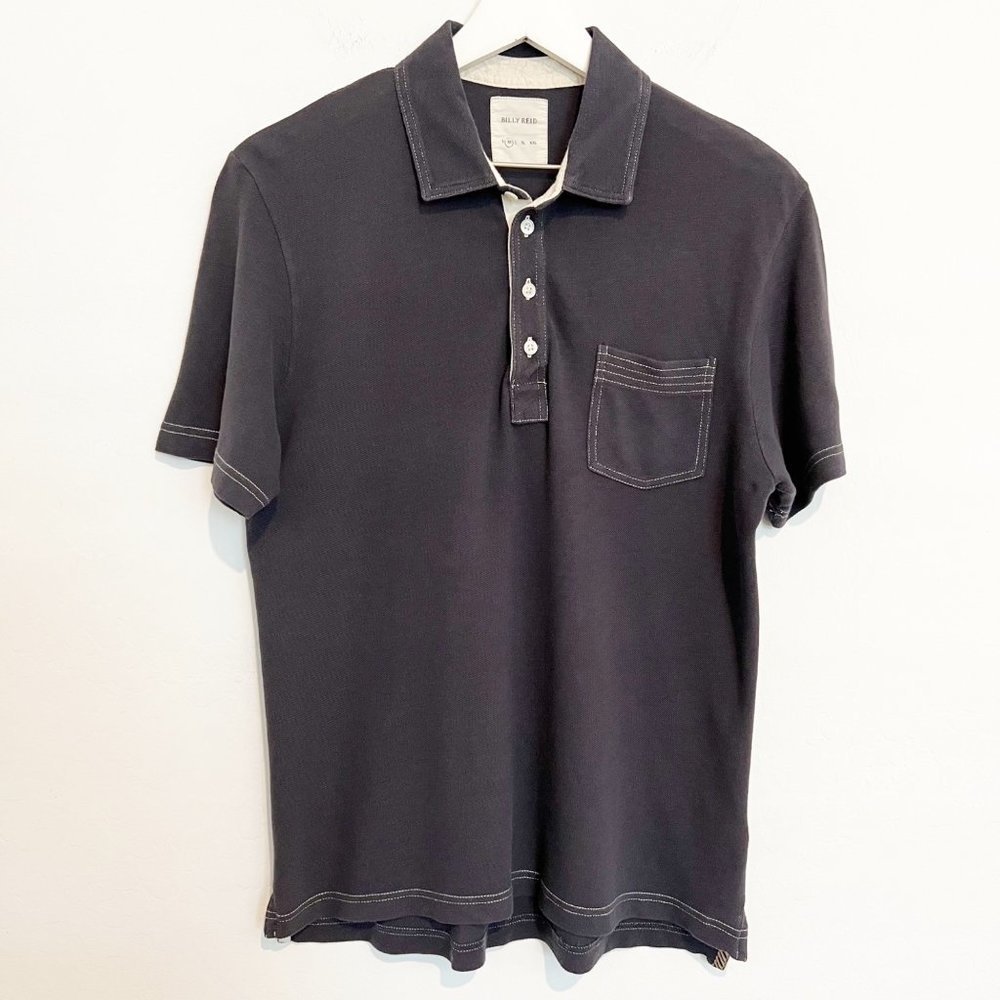 Billy Reid Pensacola Polo Shirt Button Front Short Sleeve Collared Mens Medium
